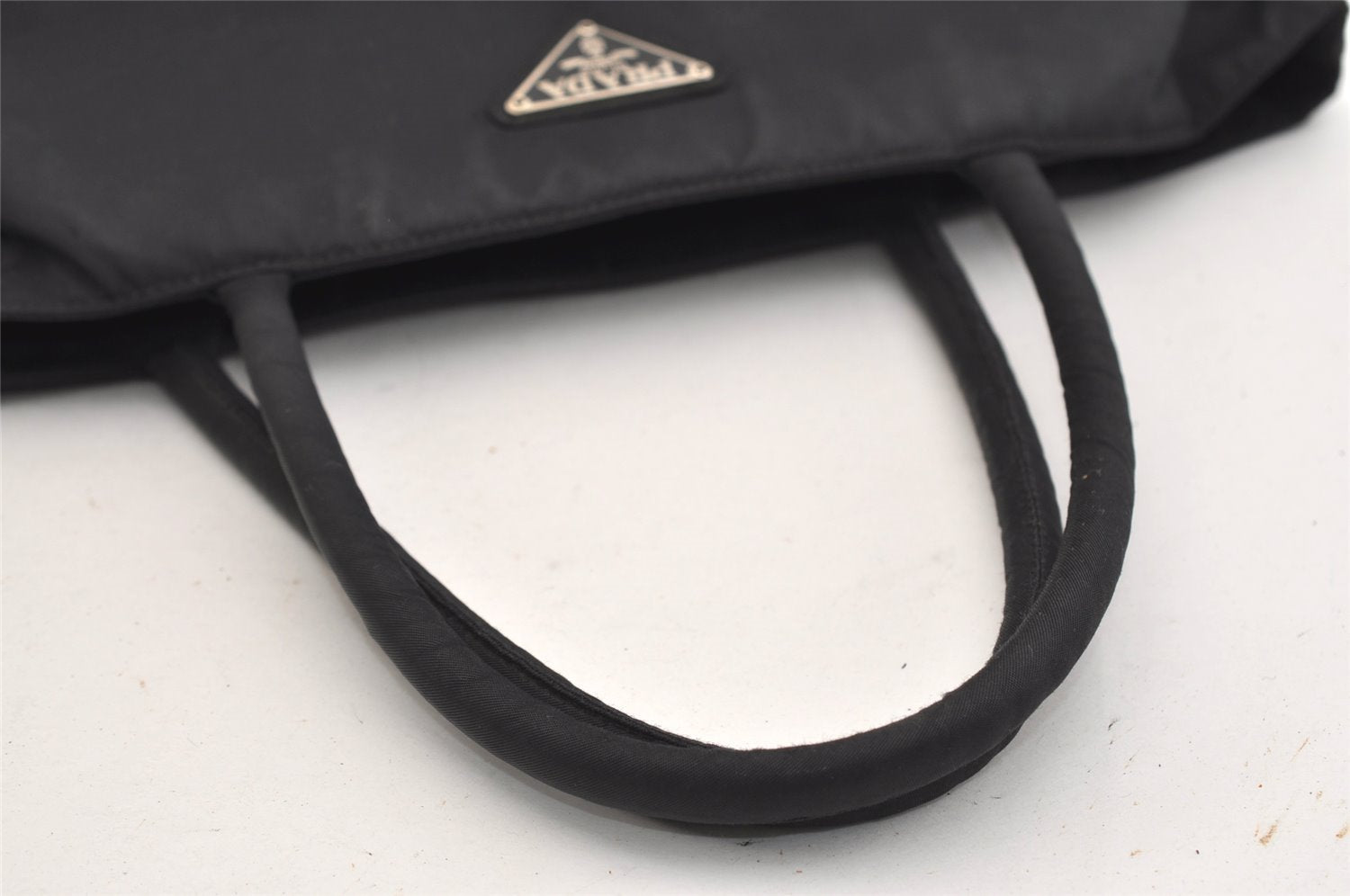 Authentic PRADA Vintage Nylon Tessuto Hand Bag Black Junk 5354J