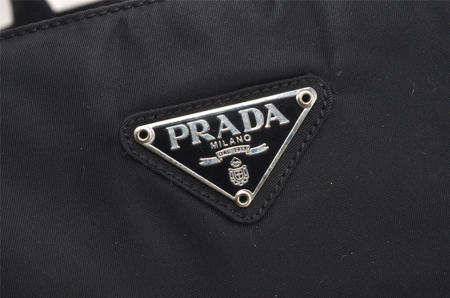 Authentic PRADA Vintage Nylon Tessuto Hand Bag Black Junk 5354J