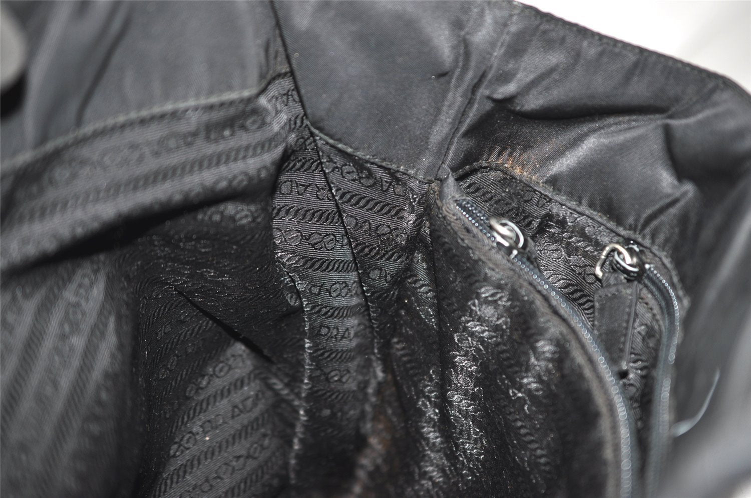 Authentic PRADA Vintage Nylon Tessuto Hand Bag Black Junk 5354J