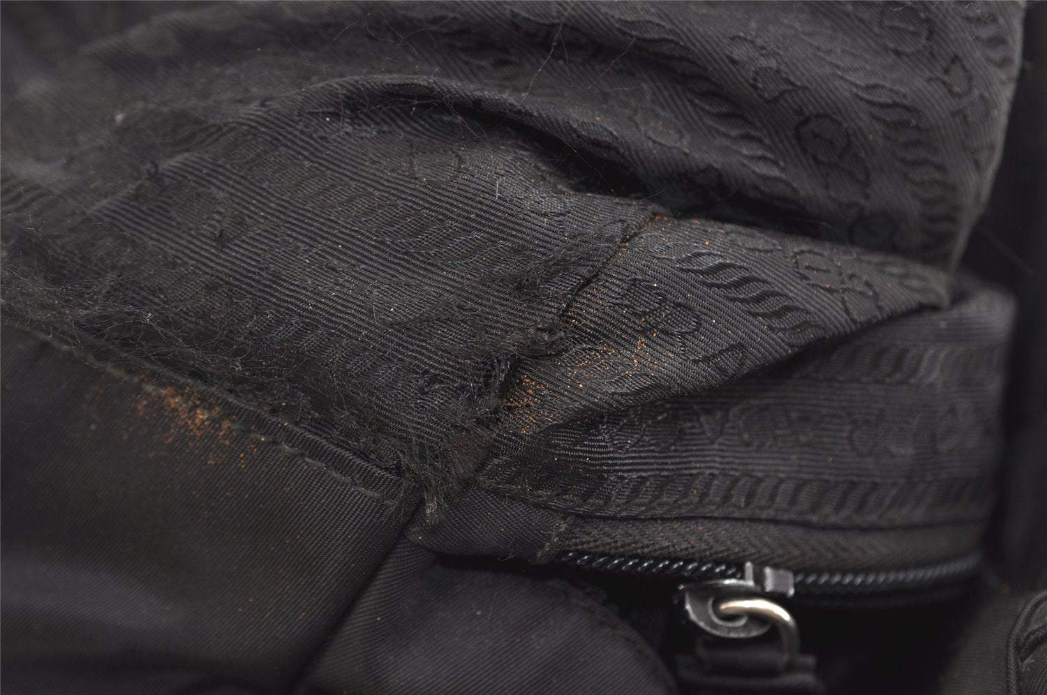Authentic PRADA Vintage Nylon Tessuto Hand Bag Black Junk 5354J