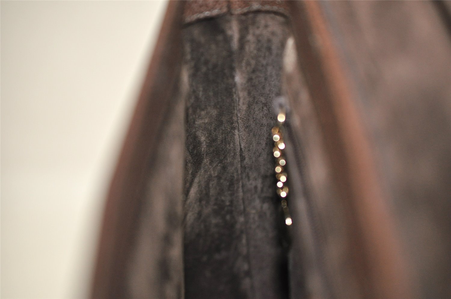 Authentic GUCCI Bamboo Vintage Hand Bag Purse Leather Brown 5355I