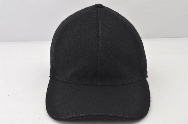 Authentic GUCCI Vintage Web Sherry Line Cap Wool Size L Black 5355K