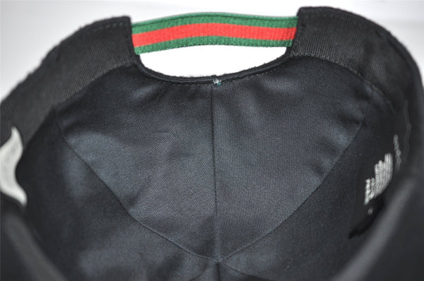 Authentic GUCCI Vintage Web Sherry Line Cap Wool Size L Black 5355K