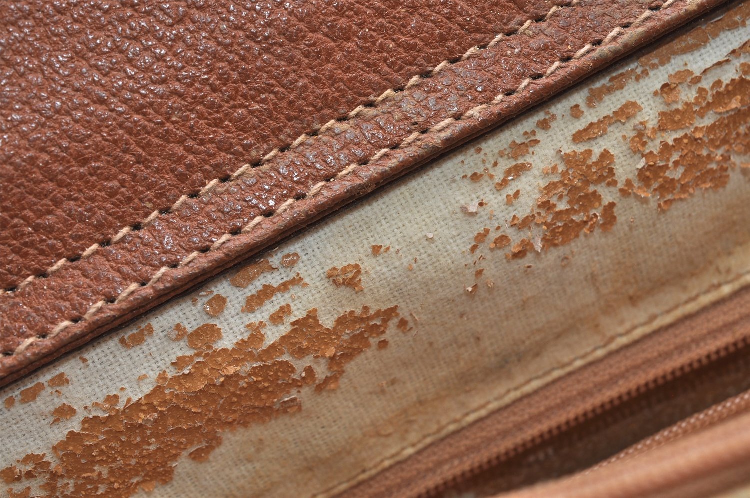 Authentic GUCCI Vintage Bamboo Shoulder Tote Bag Leather Brown Junk 5357I