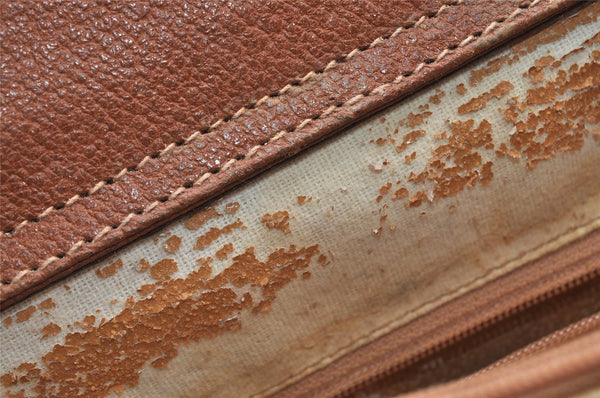 Authentic GUCCI Vintage Bamboo Shoulder Tote Bag Leather Brown Junk 5357I