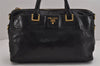 Authentic PRADA Vintage Leather Nappa 2Way Shoulder Tote Bag Black 5357J