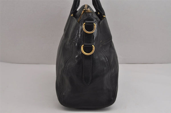 Authentic PRADA Vintage Leather Nappa 2Way Shoulder Tote Bag Black 5357J