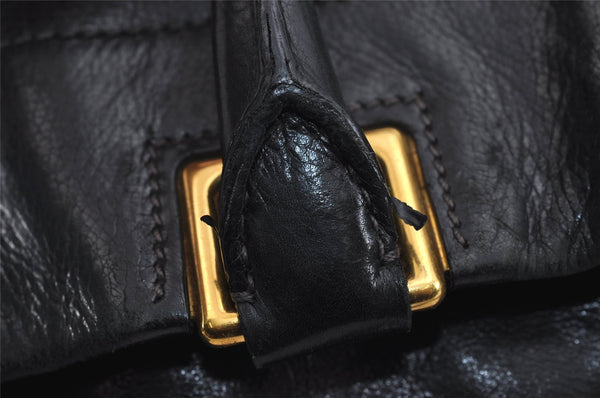 Authentic PRADA Vintage Leather Nappa 2Way Shoulder Tote Bag Black 5357J