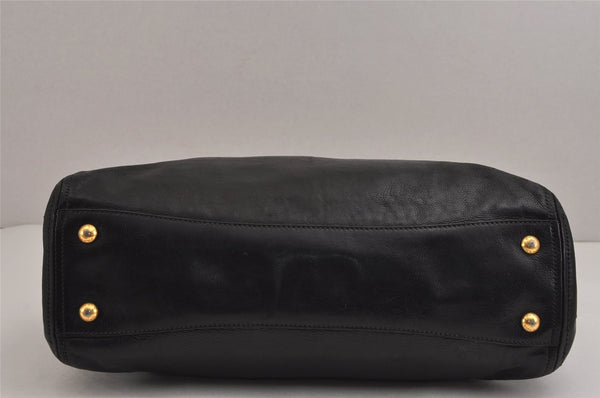 Authentic PRADA Vintage Leather Nappa 2Way Shoulder Tote Bag Black 5357J