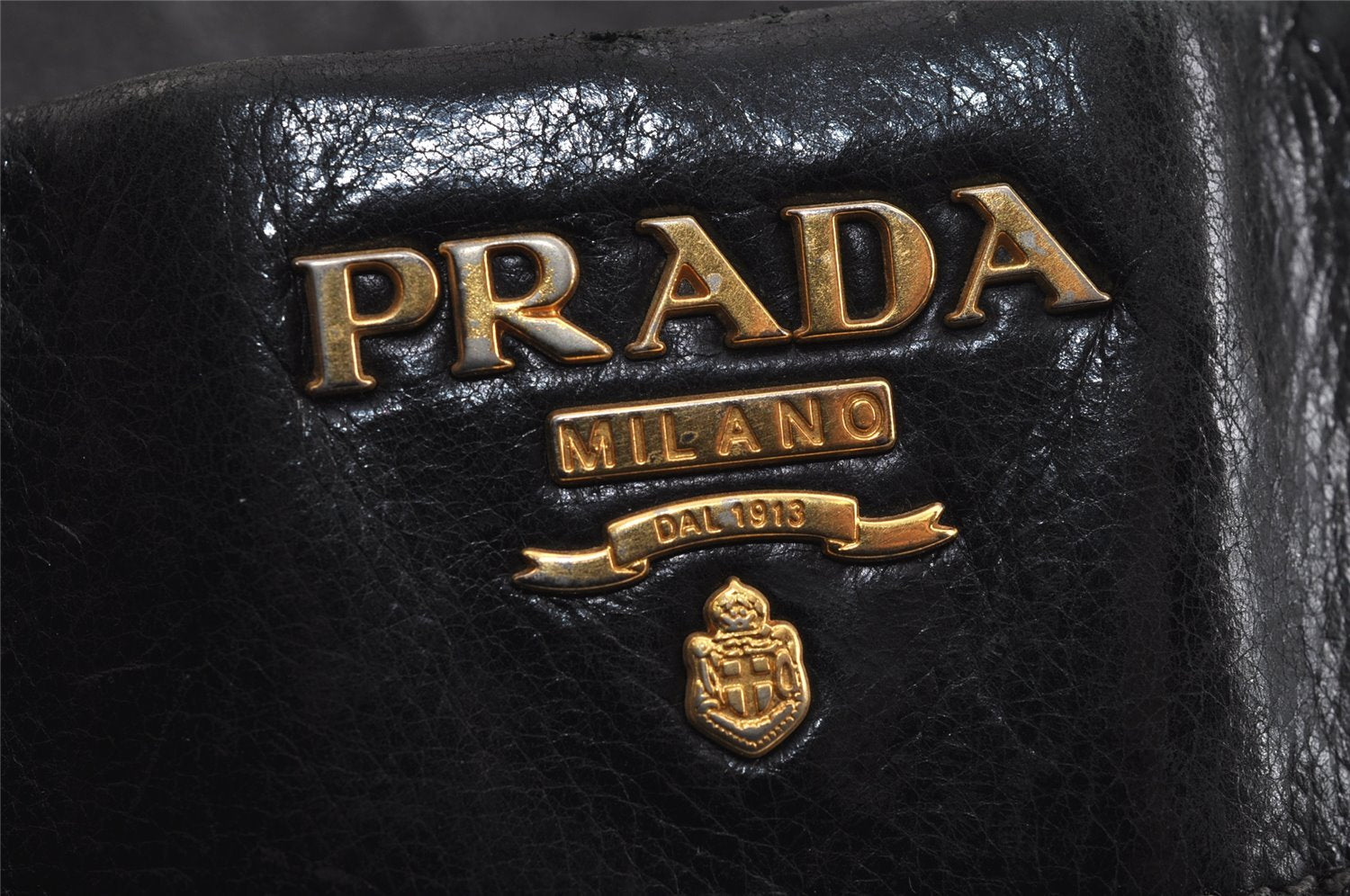 Authentic PRADA Vintage Leather Nappa 2Way Shoulder Tote Bag Black 5357J