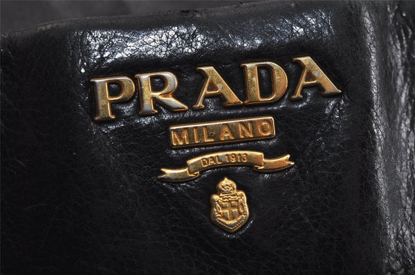 Authentic PRADA Vintage Leather Nappa 2Way Shoulder Tote Bag Black 5357J