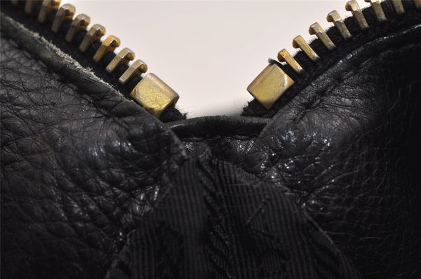 Authentic PRADA Vintage Leather Nappa 2Way Shoulder Tote Bag Black 5357J