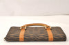 Authentic FENDI Zebra Pattern Hand Long Wallet Purse Canvas Leather Brown 5359K