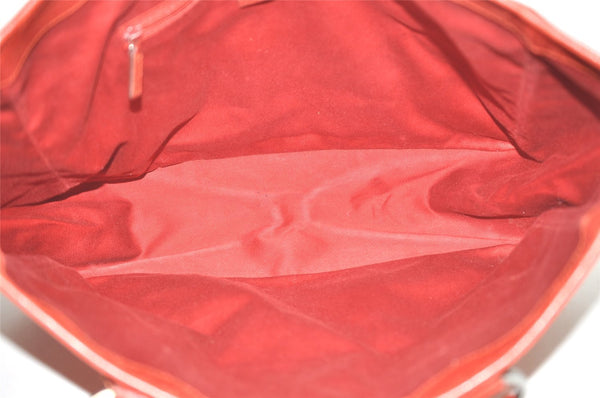 Authentic GUCCI Vintage Shoulder Tote Bag GG Canvas Leather 113017 Red 5360I