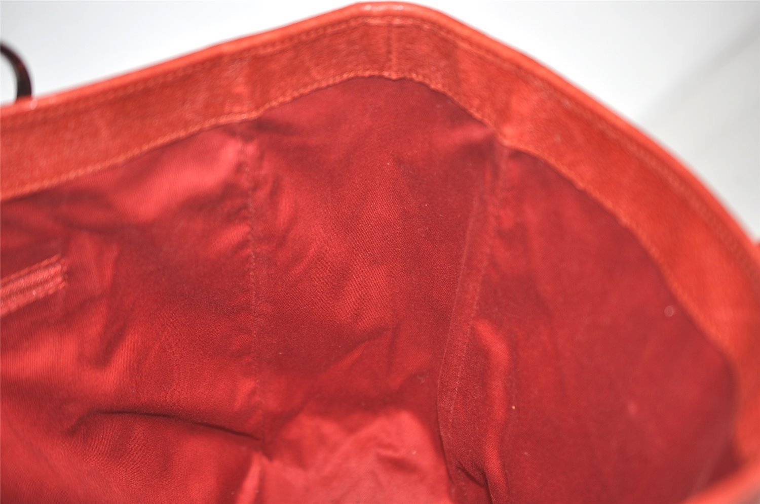 Authentic GUCCI Vintage Shoulder Tote Bag GG Canvas Leather 113017 Red 5360I