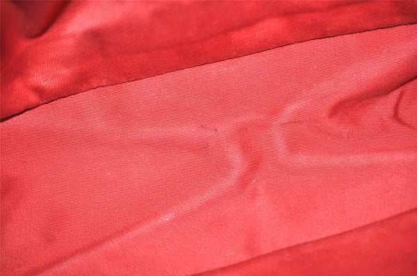 Authentic GUCCI Vintage Shoulder Tote Bag GG Canvas Leather 113017 Red 5360I