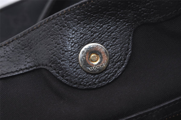 Authentic GUCCI Charmy Shoulder Tote Bag GG Canvas Leather 163288 Black 5361I
