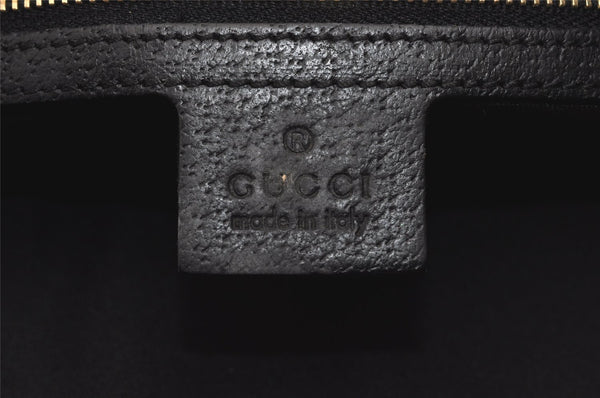 Authentic GUCCI Charmy Shoulder Tote Bag GG Canvas Leather 163288 Black 5361I