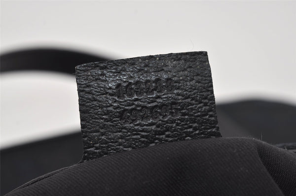 Authentic GUCCI Charmy Shoulder Tote Bag GG Canvas Leather 163288 Black 5361I