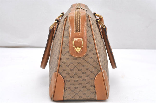Authentic GUCCI Vintage Micro GG PVC Leather 2Way Shoulder Hand Bag Brown 5362K