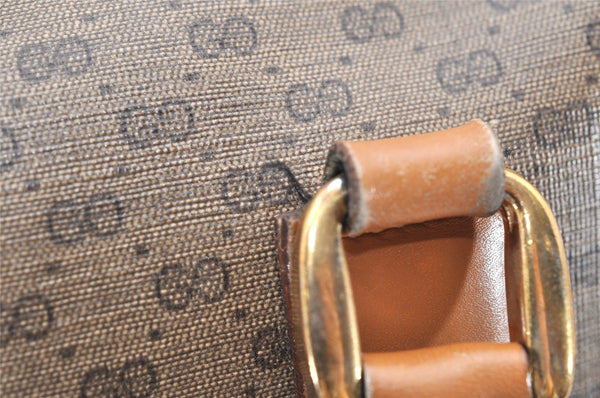 Authentic GUCCI Vintage Micro GG PVC Leather 2Way Shoulder Hand Bag Brown 5362K