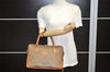 Authentic GUCCI Vintage Micro GG PVC Leather 2Way Shoulder Hand Bag Brown 5362K