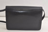 Authentic CELINE Vintage Shoulder Cross Body Bag Purse Leather Black 5363K
