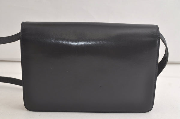 Authentic CELINE Vintage Shoulder Cross Body Bag Purse Leather Black 5363K