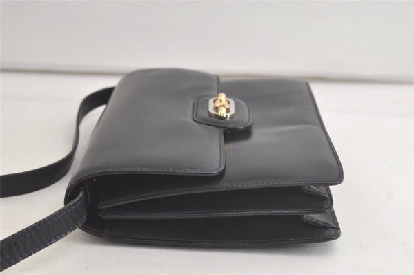 Authentic CELINE Vintage Shoulder Cross Body Bag Purse Leather Black 5363K