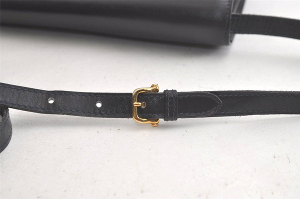 Authentic CELINE Vintage Shoulder Cross Body Bag Purse Leather Black 5363K