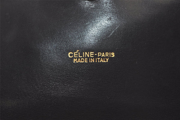 Authentic CELINE Vintage Shoulder Cross Body Bag Purse Leather Black 5363K