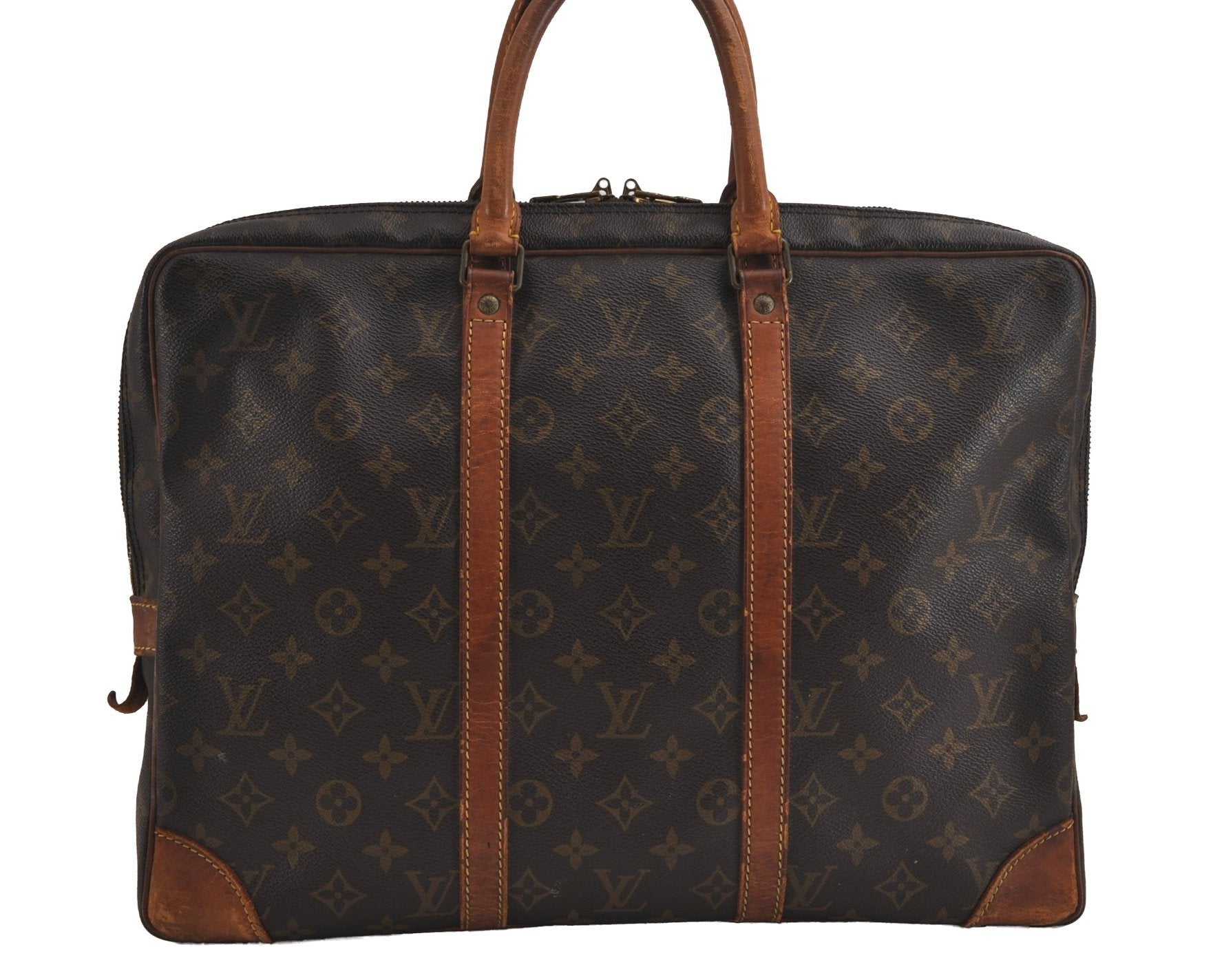 Authentic Louis Vuitton Monogram Porte Documents Voyage M53361 Briefcase 5364J