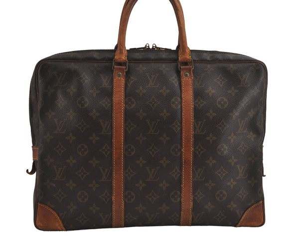 Authentic Louis Vuitton Monogram Porte Documents Voyage M53361 Briefcase 5364J