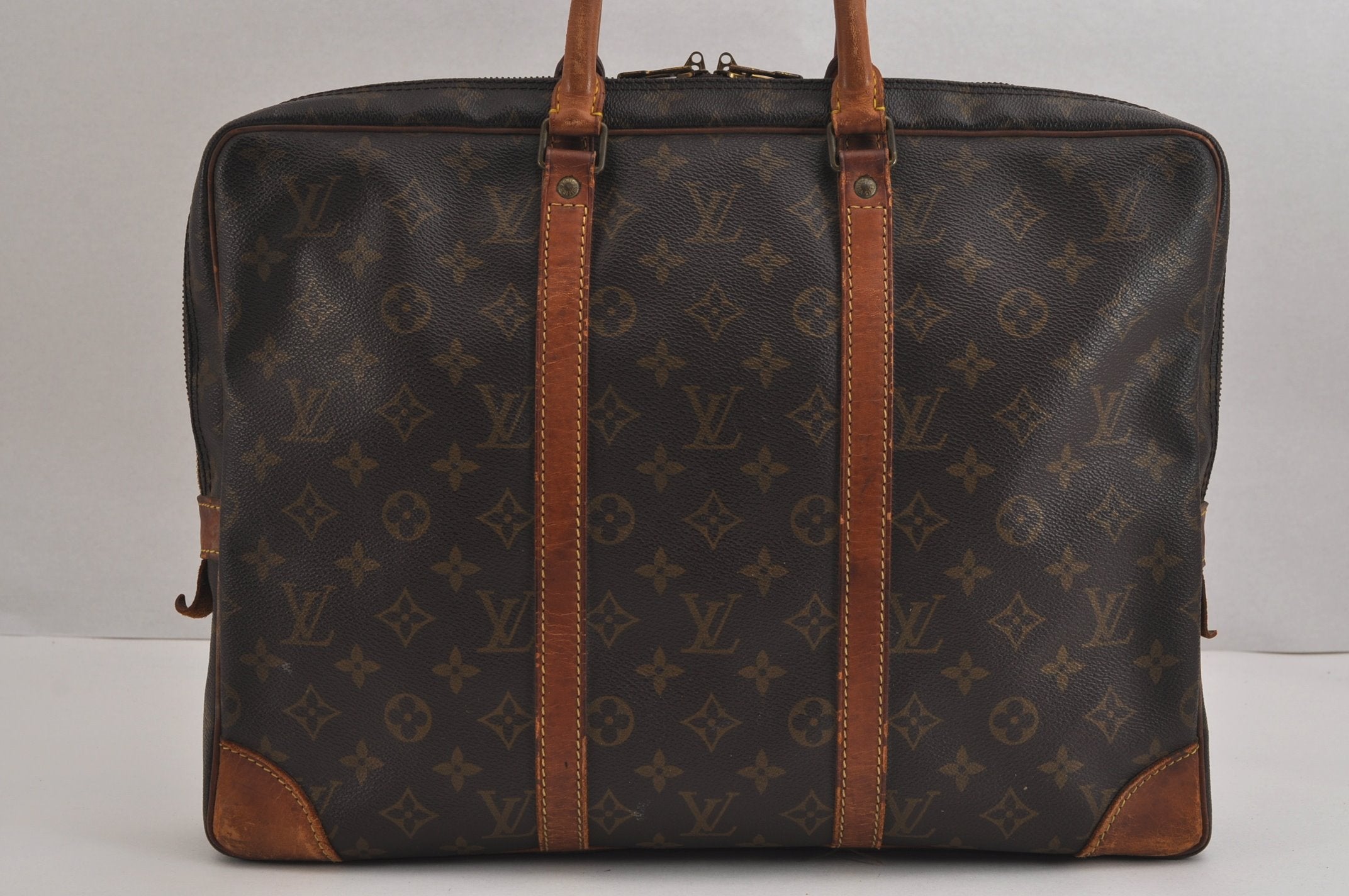 Authentic Louis Vuitton Monogram Porte Documents Voyage M53361 Briefcase 5364J