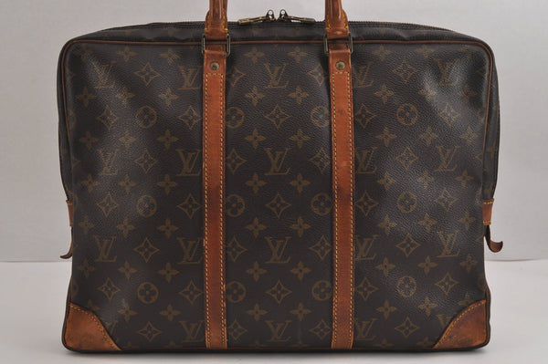 Authentic Louis Vuitton Monogram Porte Documents Voyage M53361 Briefcase 5364J