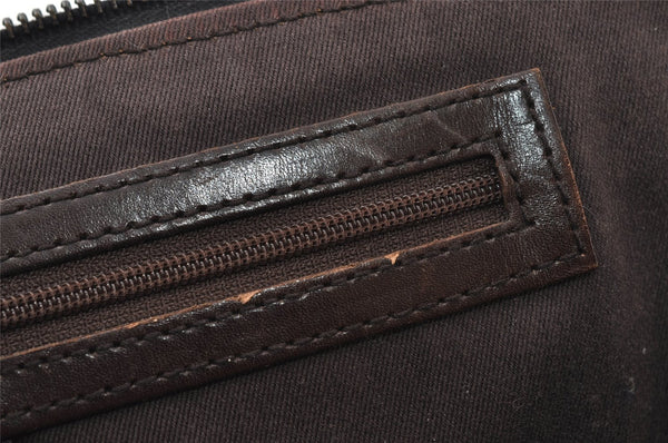 Authentic GUCCI Shoulder Hand Bag Purse GG Canvas Leather 73880 Brown 5365I