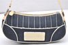 Authentic Christian Dior Vintage Shoulder Hand Bag Purse Denim Enamel Navy 5365K