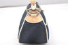 Authentic Christian Dior Vintage Shoulder Hand Bag Purse Denim Enamel Navy 5365K