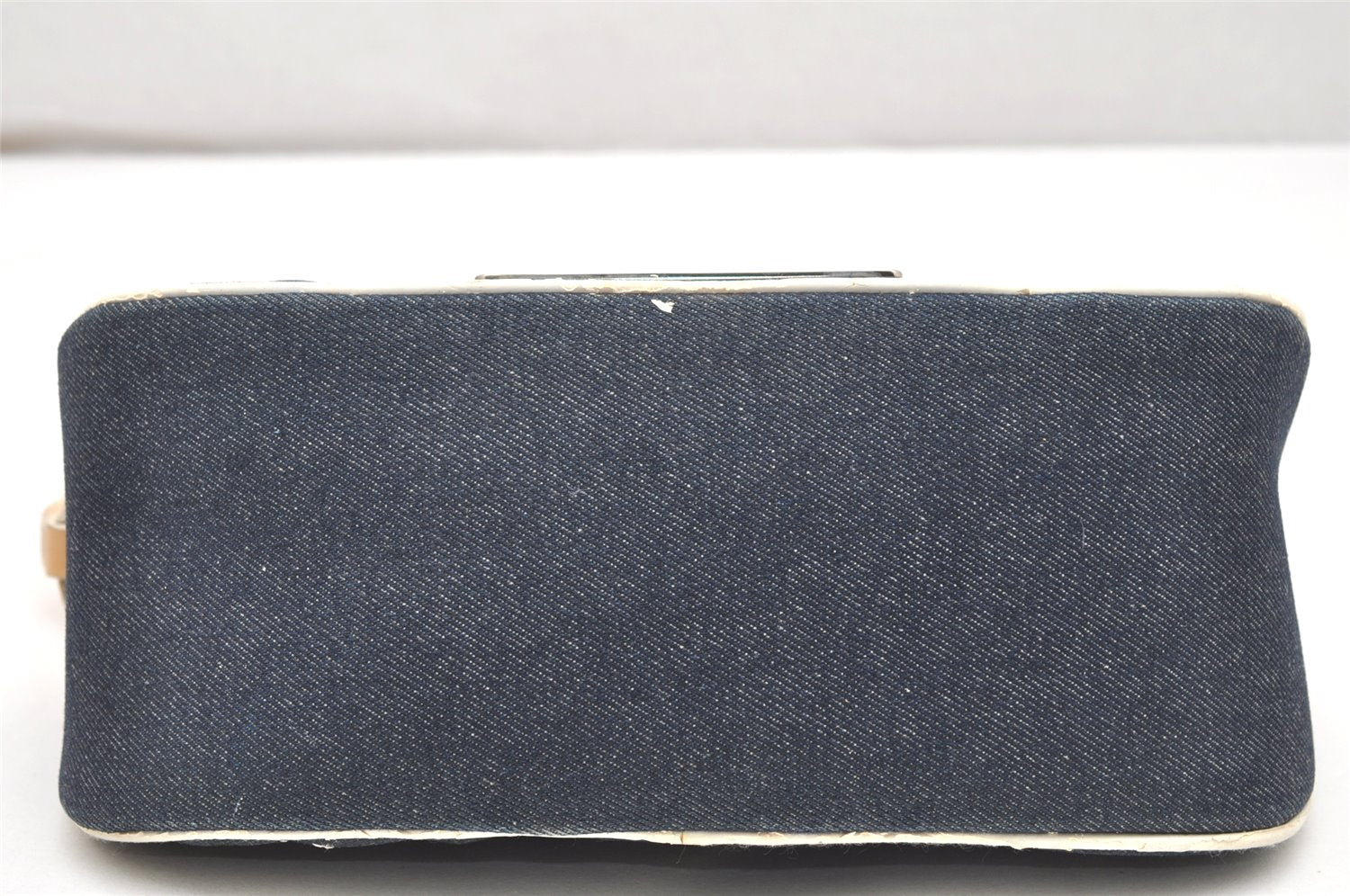 Authentic Christian Dior Vintage Shoulder Hand Bag Purse Denim Enamel Navy 5365K