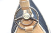 Authentic Christian Dior Vintage Shoulder Hand Bag Purse Denim Enamel Navy 5365K