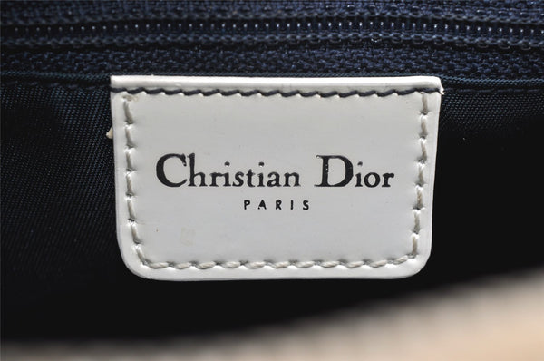 Authentic Christian Dior Vintage Shoulder Hand Bag Purse Denim Enamel Navy 5365K