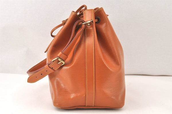 Authentic Louis Vuitton Epi Petit Noe Shoulder Drawstring Bag M44108 Brown 5366K