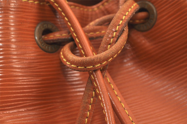 Authentic Louis Vuitton Epi Petit Noe Shoulder Drawstring Bag M44108 Brown 5366K