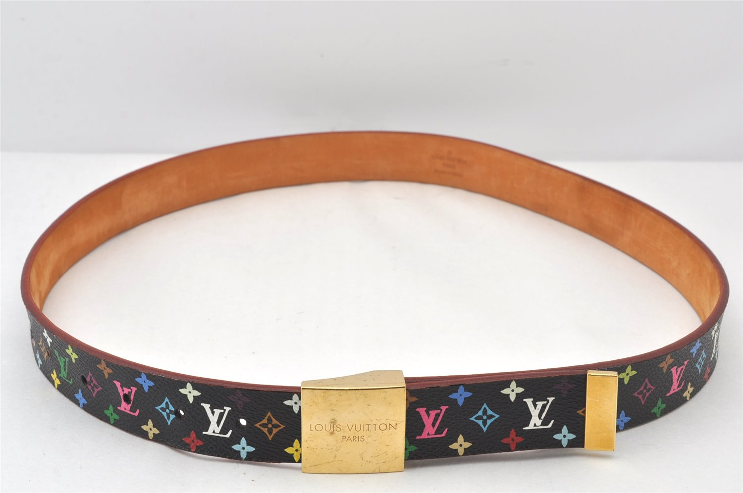 Louis Vuitton Monogram Multicolor Ceinture Carre Belt Black 35.4