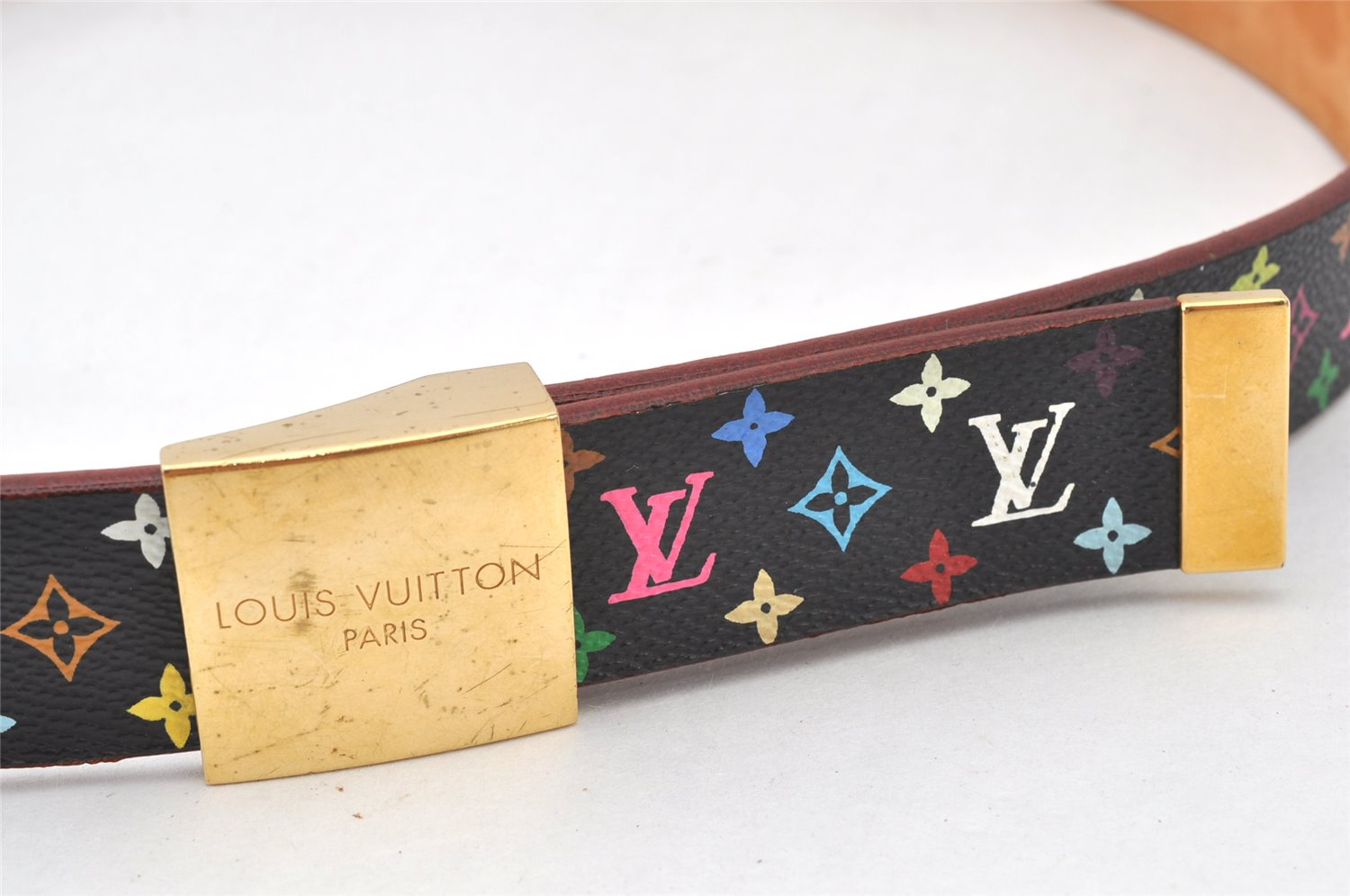 Louis Vuitton Monogram Multicolor Ceinture Carre Belt Black 35.4