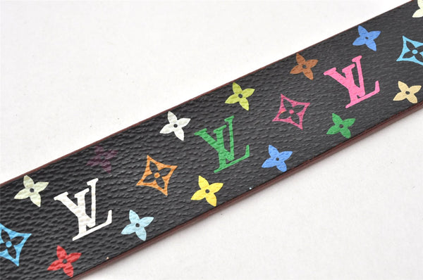 Louis Vuitton Monogram Multicolor Ceinture Carre Belt Black 35.4" M9271 LV 5368K