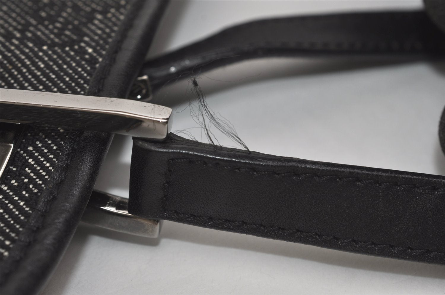 Authentic GUCCI Vintage Shoulder Tote Bag GG Canvas Leather 31244 Black 5370I