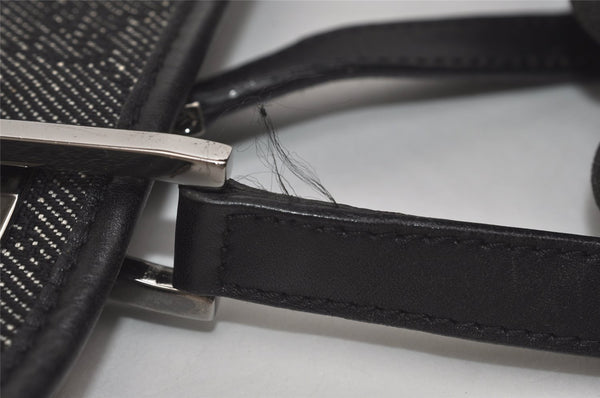 Authentic GUCCI Vintage Shoulder Tote Bag GG Canvas Leather 31244 Black 5370I