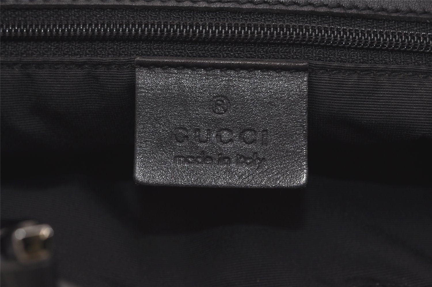 Authentic GUCCI Vintage Shoulder Tote Bag GG Canvas Leather 31244 Black 5370I