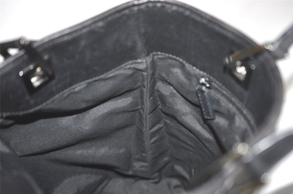 Authentic GUCCI Vintage Shoulder Tote Bag GG Canvas Leather 31244 Black 5370I